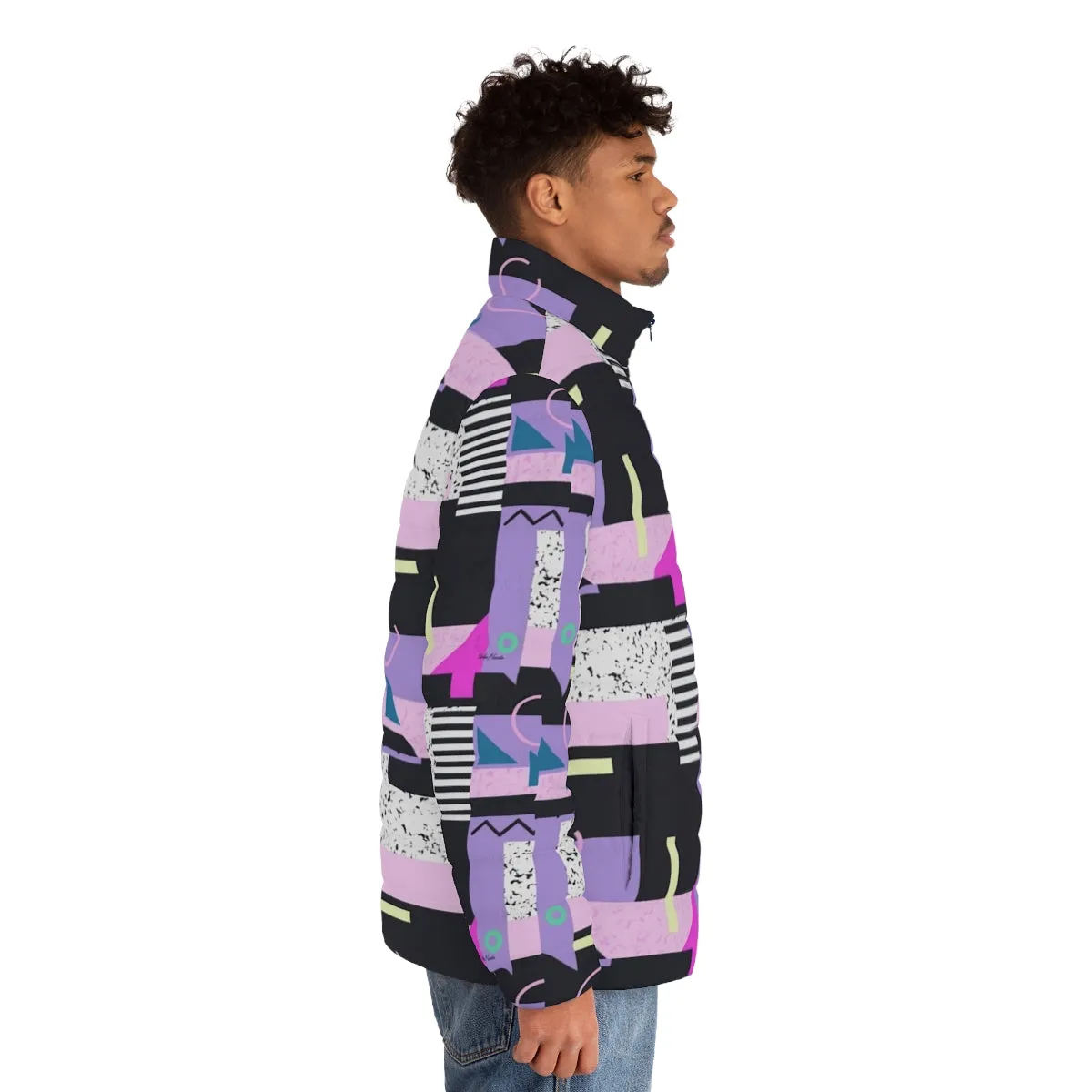Aesthetic 90s Vaporwave Puffer Jacket | Retro Style Winter Coat