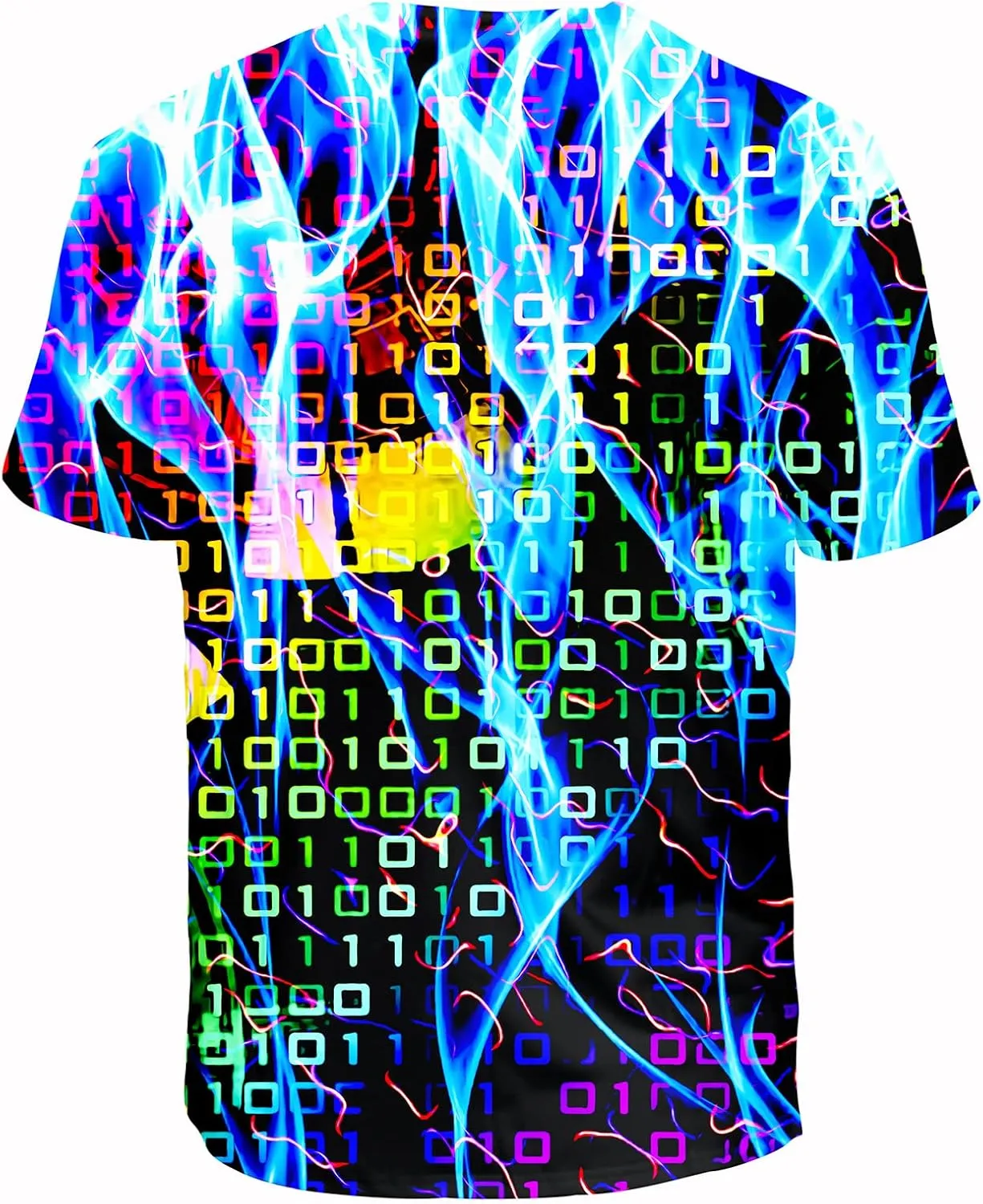 Asylvain Unisex 3D Graphic T-Shirt Colorful Design Short Sleeve Crewneck Digital Tee for Young