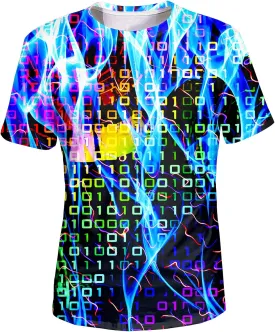 Asylvain Unisex 3D Graphic T-Shirt Colorful Design Short Sleeve Crewneck Digital Tee for Young