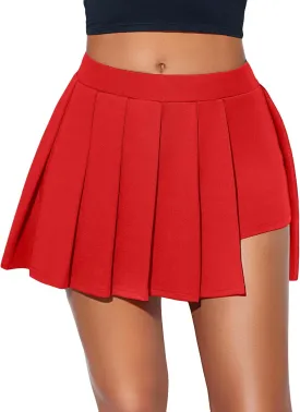 Avidlove Womens Pleated Mini Skirt With Solid Ruffle Lingerie Y2k Short Cheer Tennis Skirt