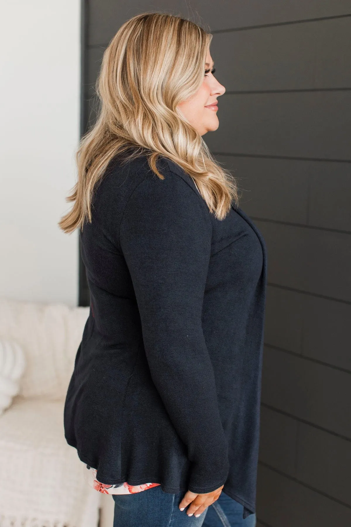 Away On Holiday Drape Cardigan- Navy