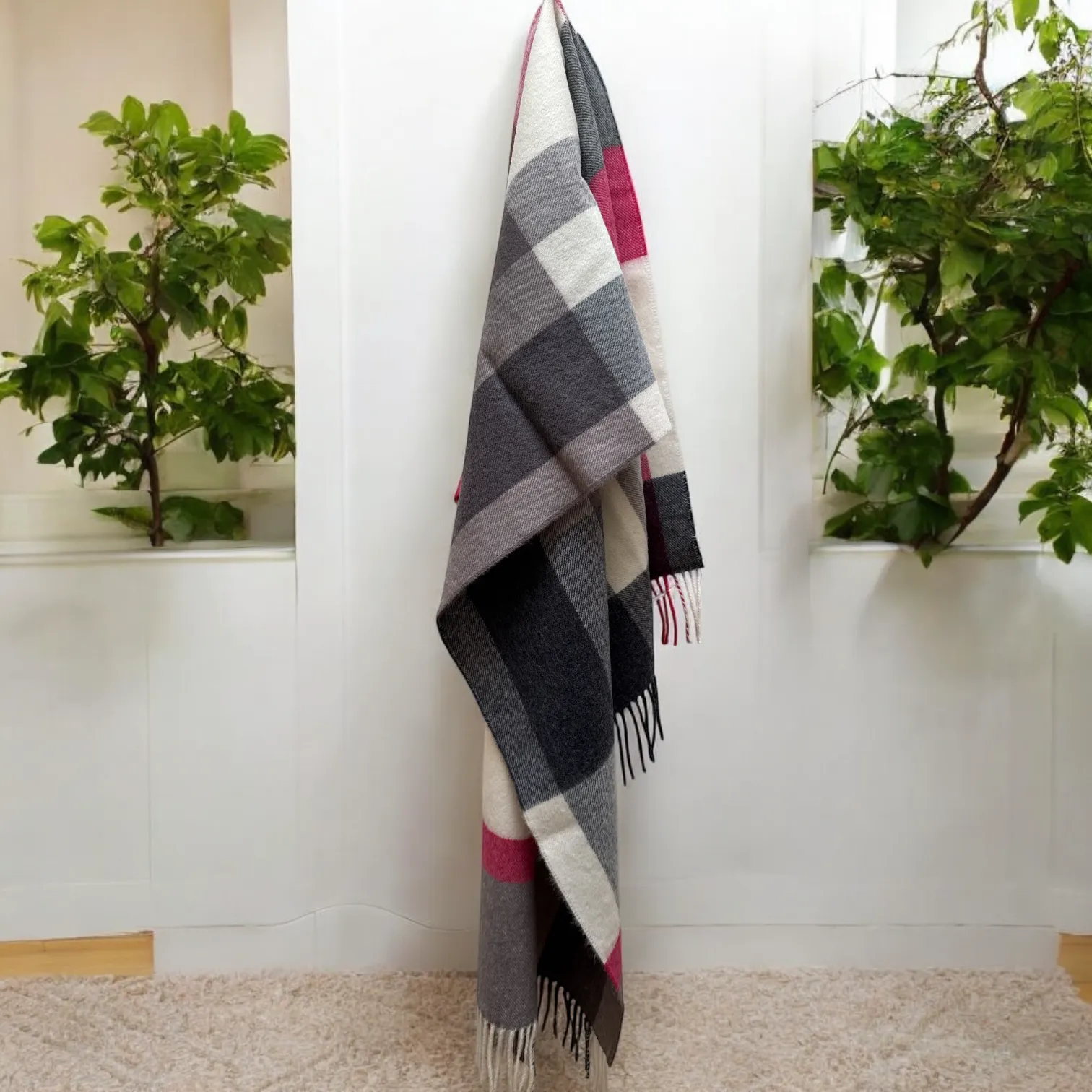 Bailey Flisk Pink Large Lambswool Scarf