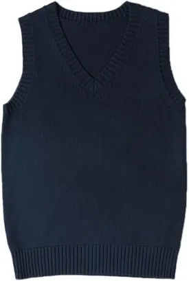 Blostirno Womens Sweater Vest V Neck JK Uniform Kint Vests Solid Classic Sleeveless Pullover Sweaters Tops