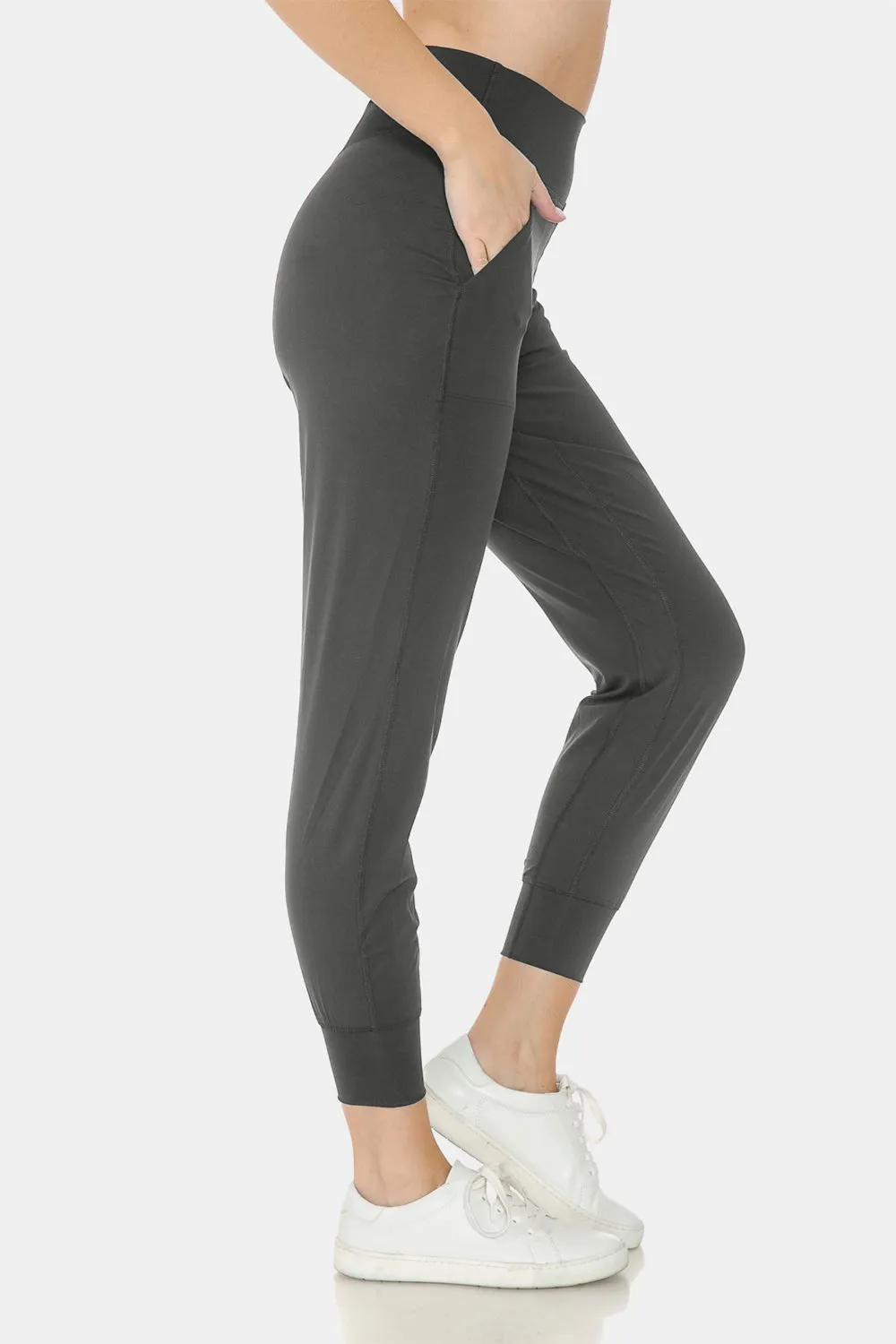 Blue Zone Planet |  Leggings Depot Wide Waistband Slim Active Joggers