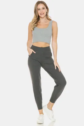 Blue Zone Planet |  Leggings Depot Wide Waistband Slim Active Joggers