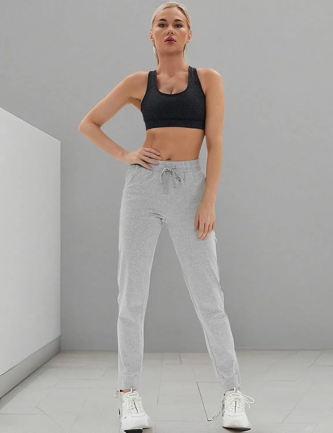 BUBBLELIME 19"/28" Women's High Waist Jogger Pants with Pockets Active Yoga Tapered Sweatpants Lounge Pants Capri