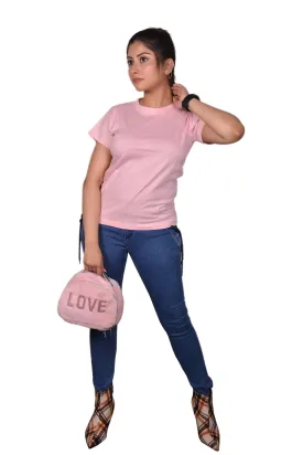 Classic Fit Women Pink Tshirt