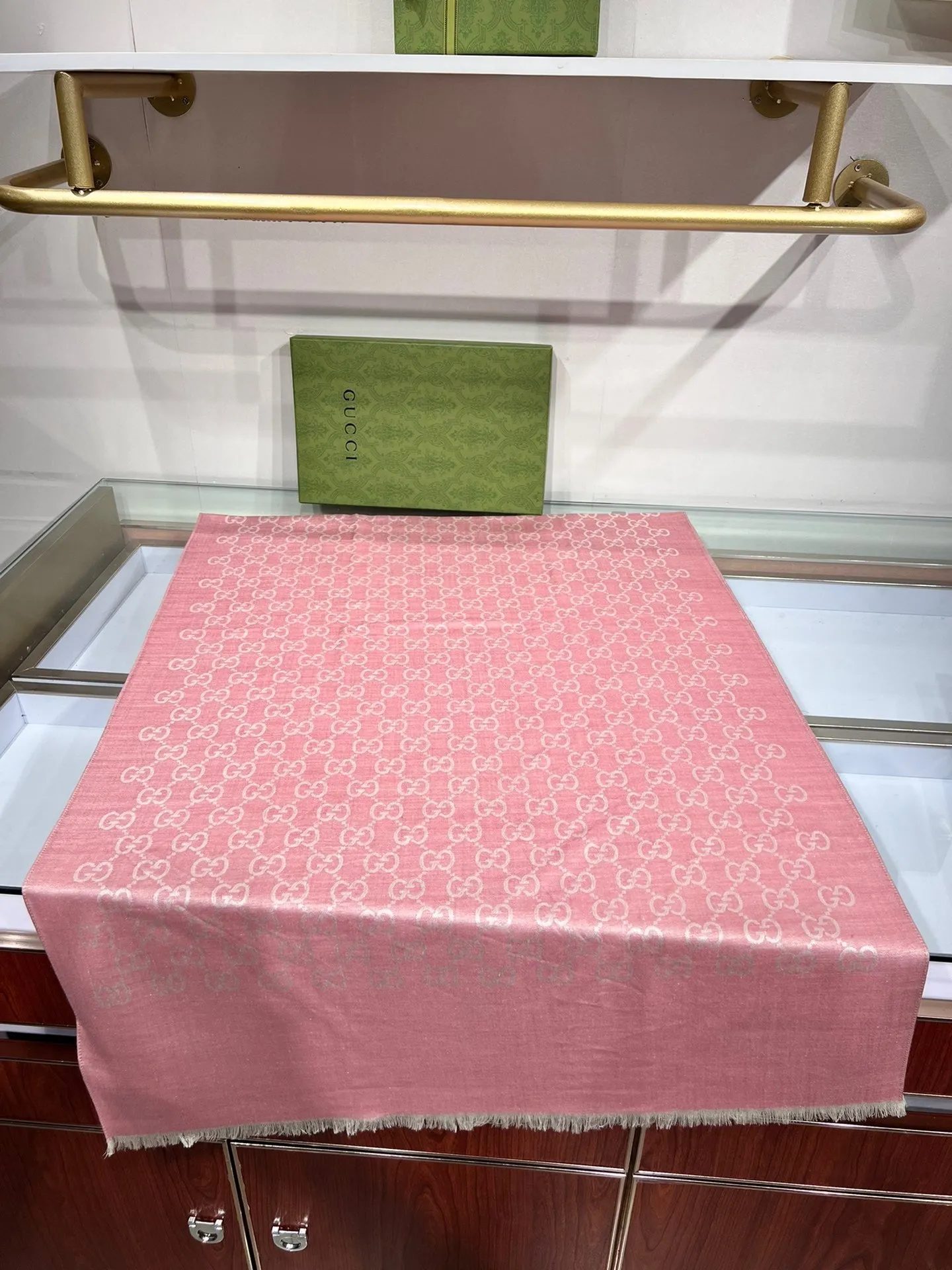 CLTH339 GG Wool Shawl with Web / 70X200cm(27.5x78.7in)