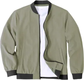 COOFANDY Men's Lightweight Bomber Jacket Casual Stylish Fall Jackets Full Zip Knit Jackets Varsity Textured Coat