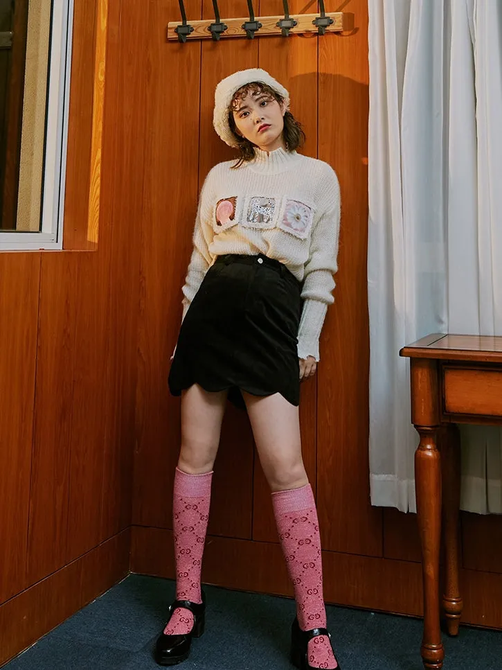 Corduroy Short High-waist Skirt