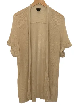Dark Autumn Biscotti Open-Front Linen Cardigan