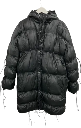 Fashion Nova Black Drawstring Oversized Puffer Coat UK S