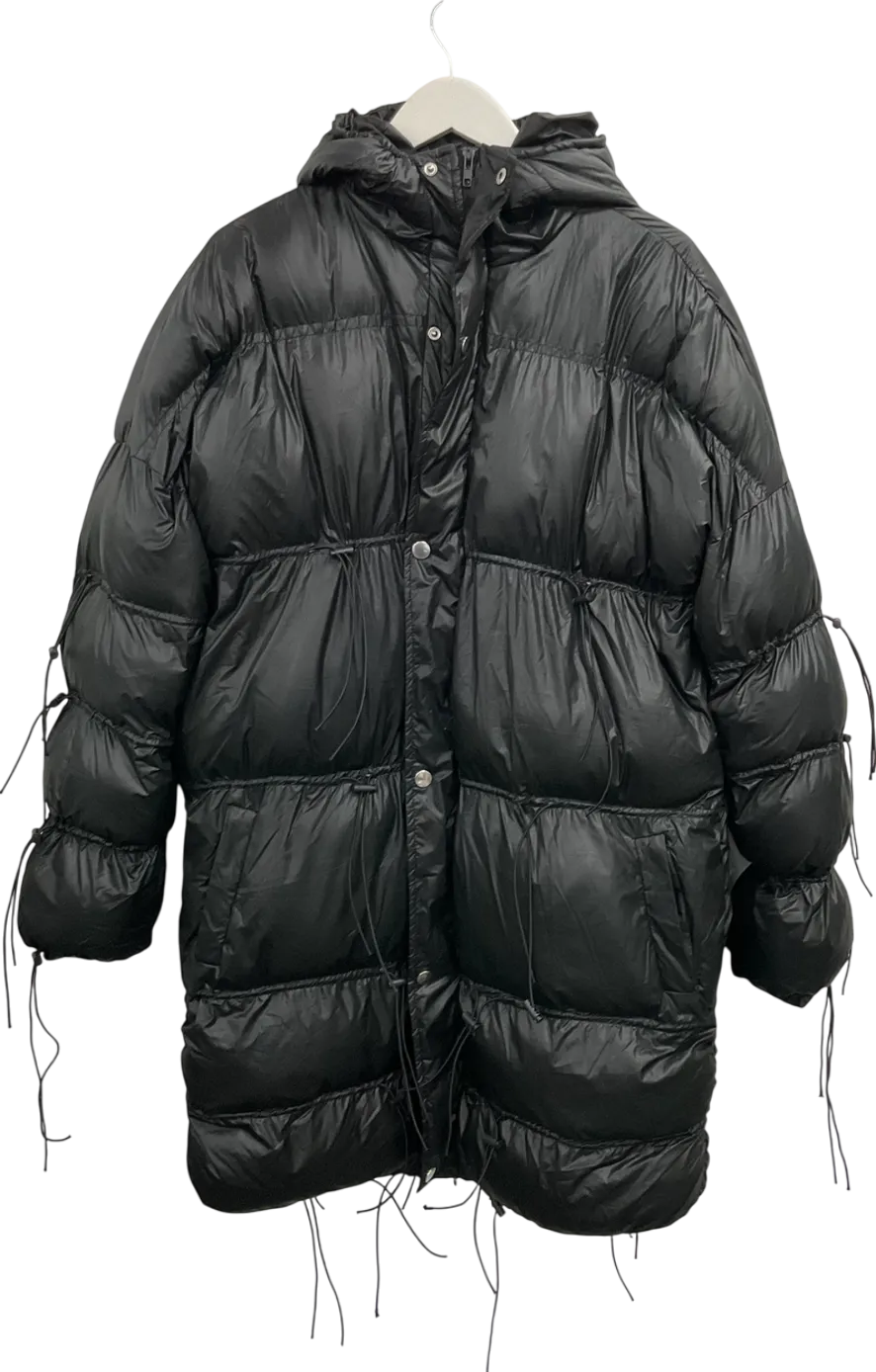 Fashion Nova Black Drawstring Oversized Puffer Coat UK S