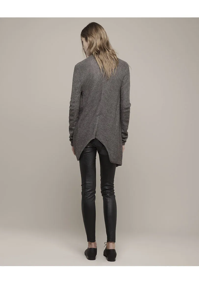 Fine Alpaca Drape Front Cardigan