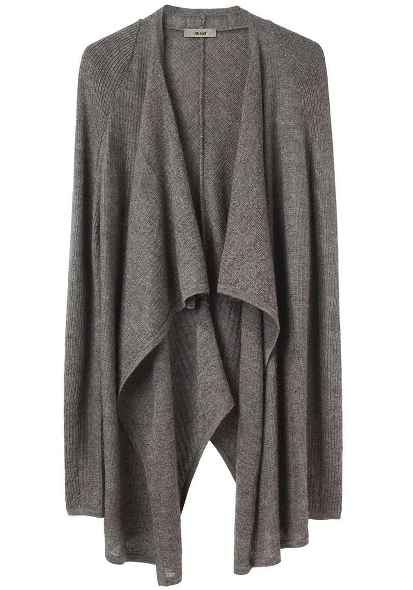 Fine Alpaca Drape Front Cardigan