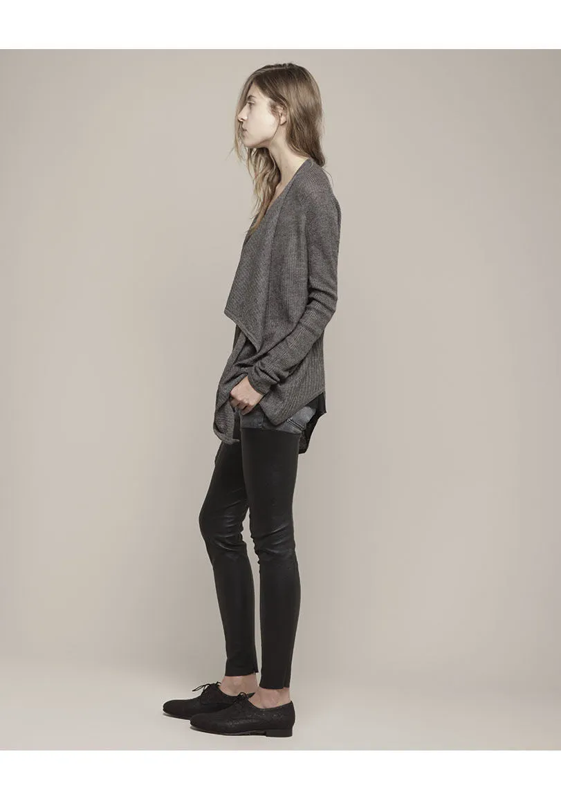 Fine Alpaca Drape Front Cardigan