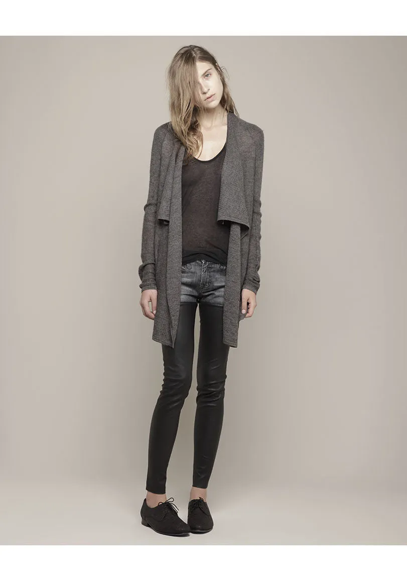 Fine Alpaca Drape Front Cardigan