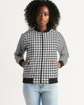 Gingham Print Women's Bomber Jacket