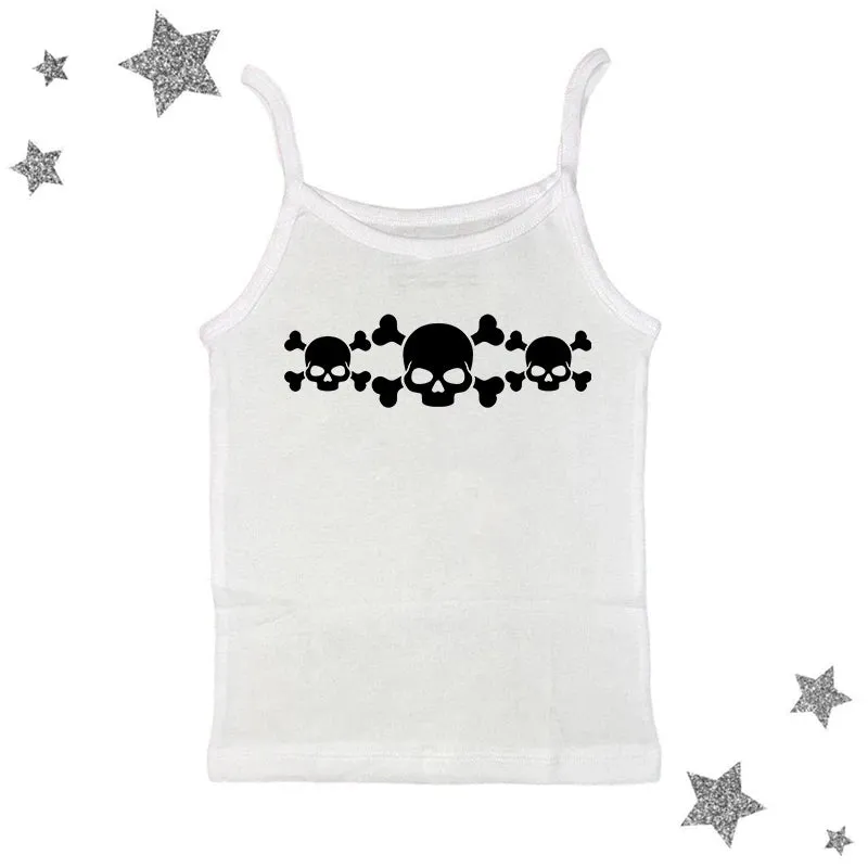 Gothic Skull Graphic Print Crop Top