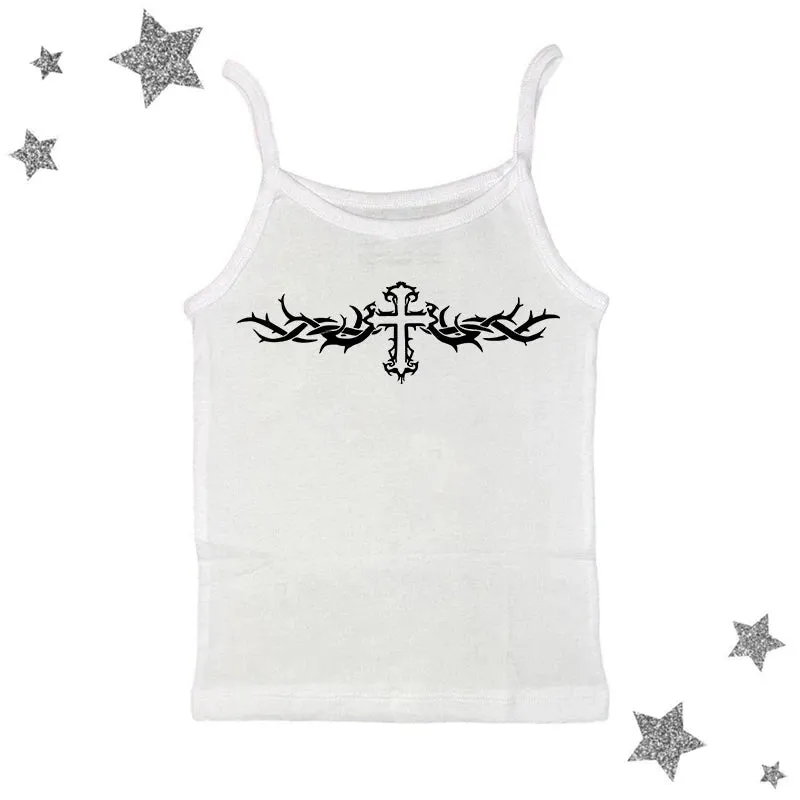 Gothic Skull Graphic Print Crop Top