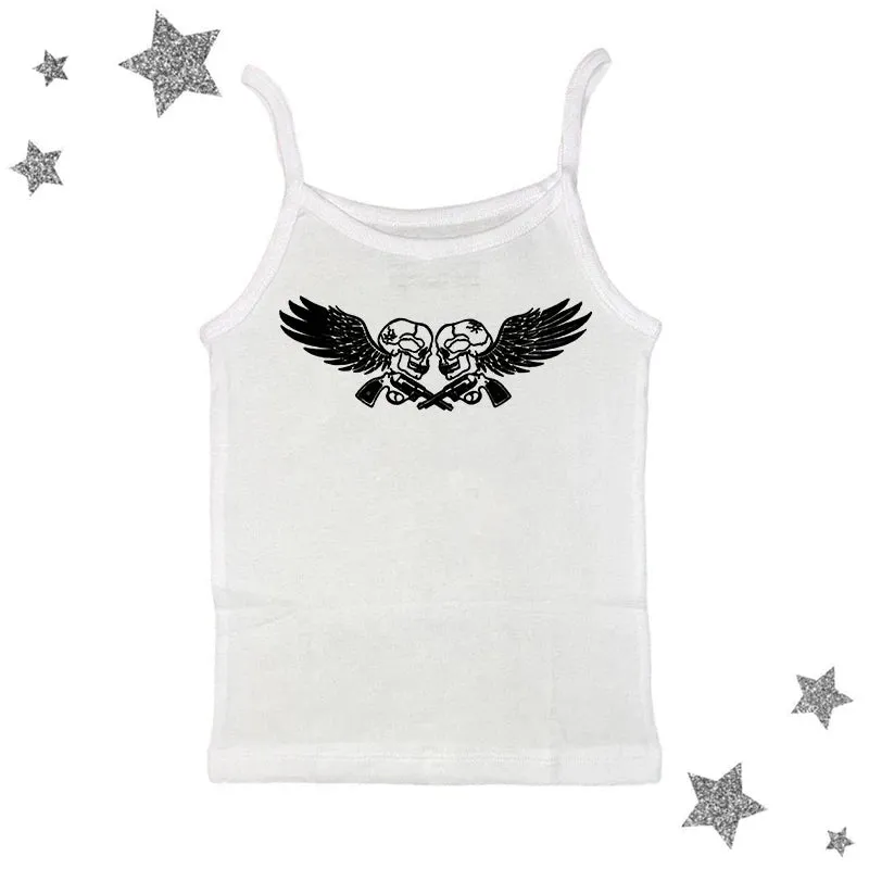 Gothic Skull Graphic Print Crop Top