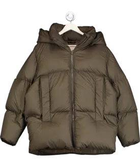 H&M Green Oversized Down Feather Puffer Coat UK XS