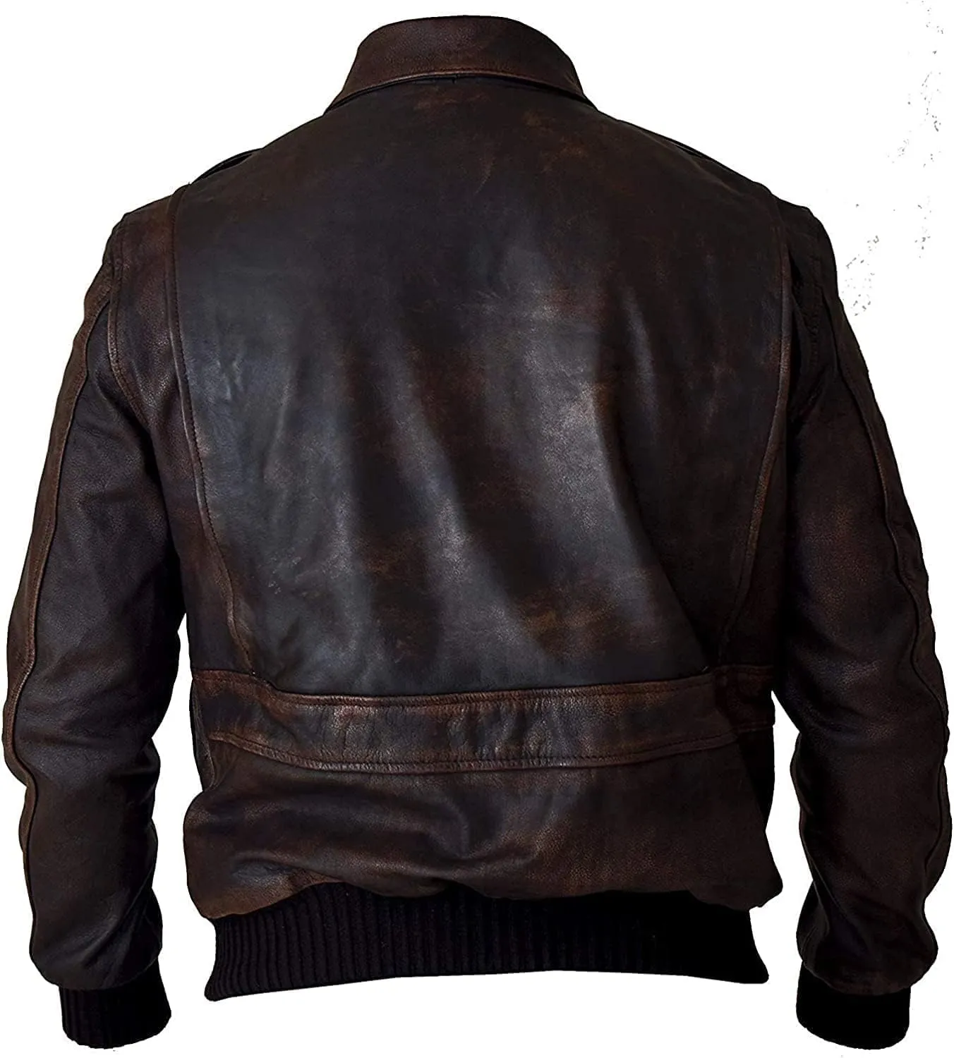 Hide & Seek Mens A2 Aviator Air Force Cockpit Vintage Bomber Military Flight Pilot WWII Distressed Real Leather Jacket