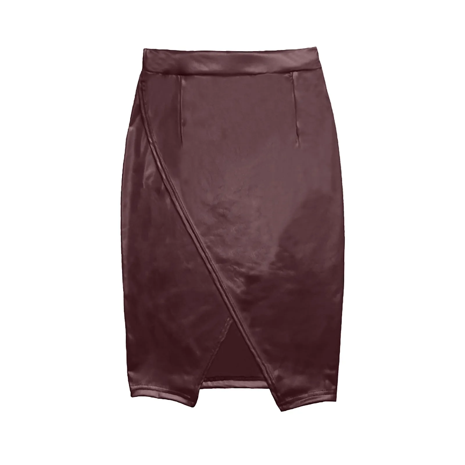 High Waist Faux Leather Pleated Skirt