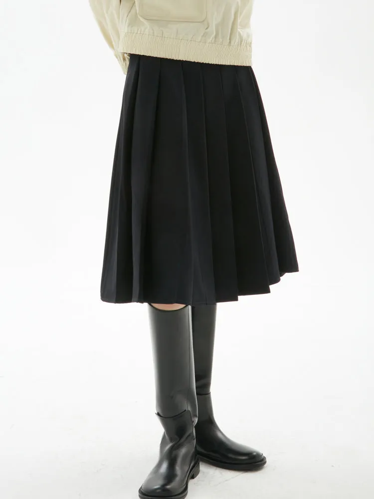 High Waist  Pleated Skirt