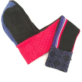 Hoodie Scarf in Red & Gray