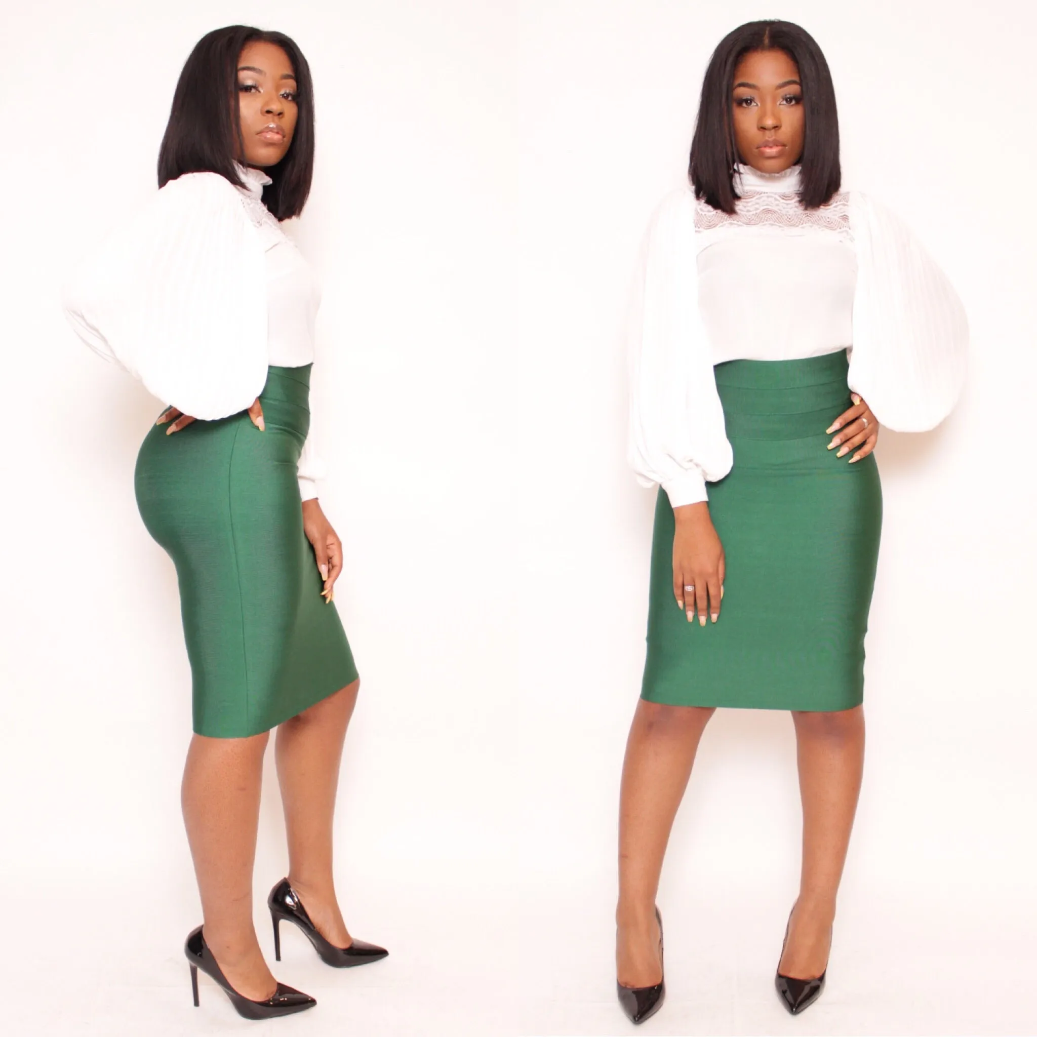 HORIZON Bandage Skirt in Hunter Green