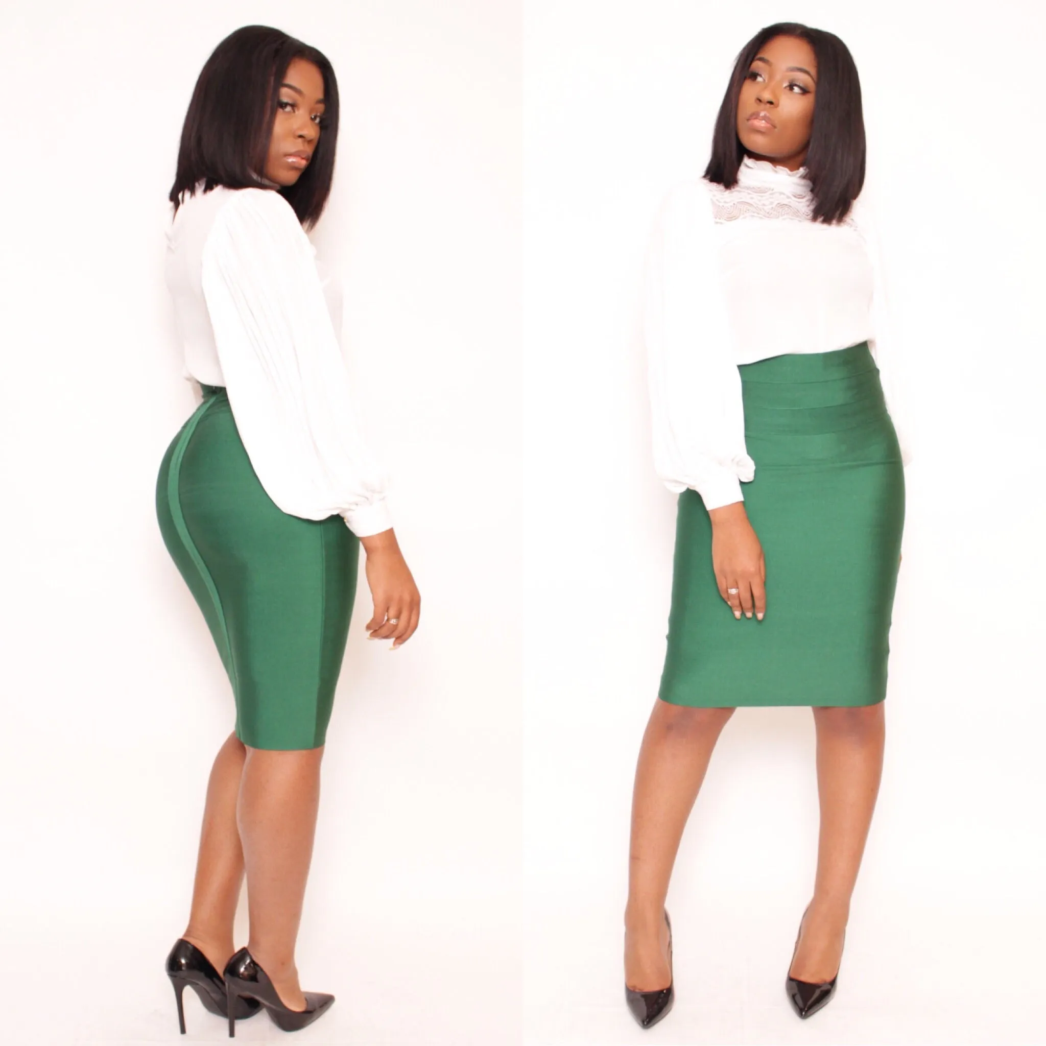 HORIZON Bandage Skirt in Hunter Green