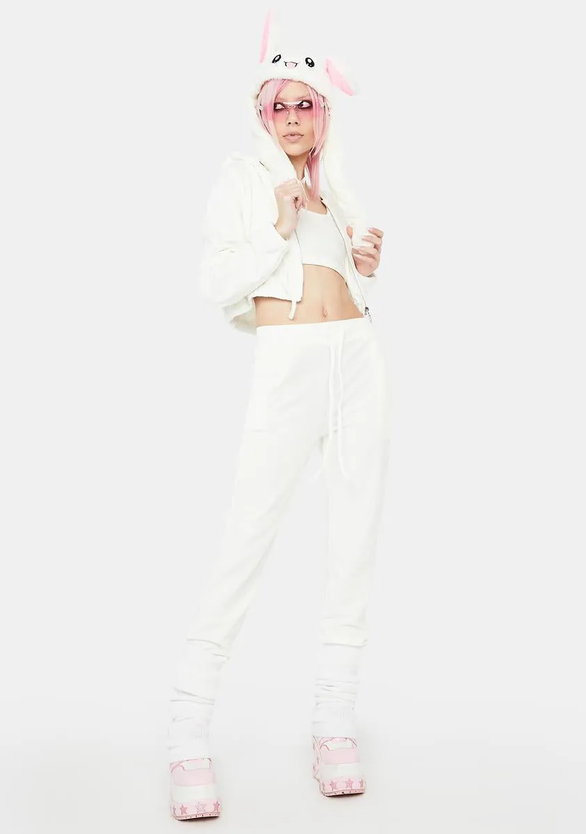 Ivory One More Time Velour Tracksuit