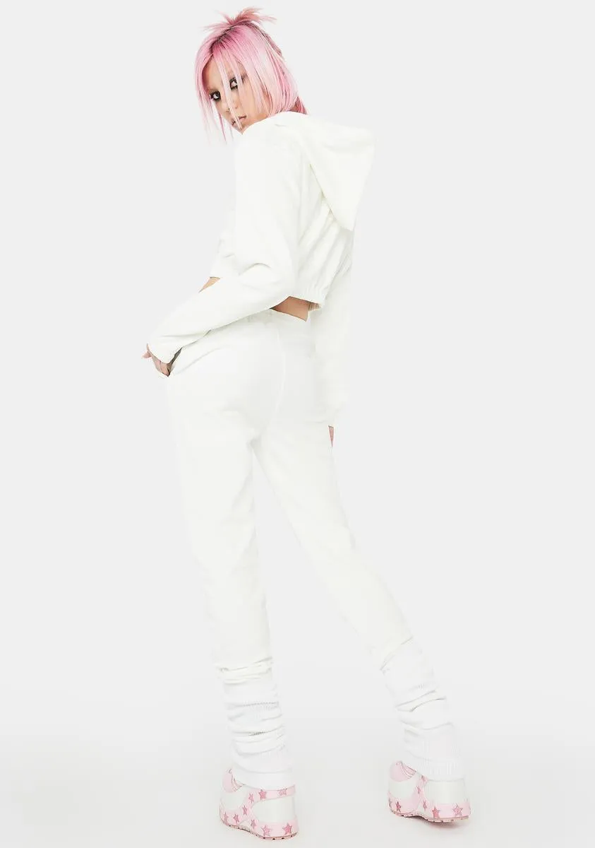 Ivory One More Time Velour Tracksuit
