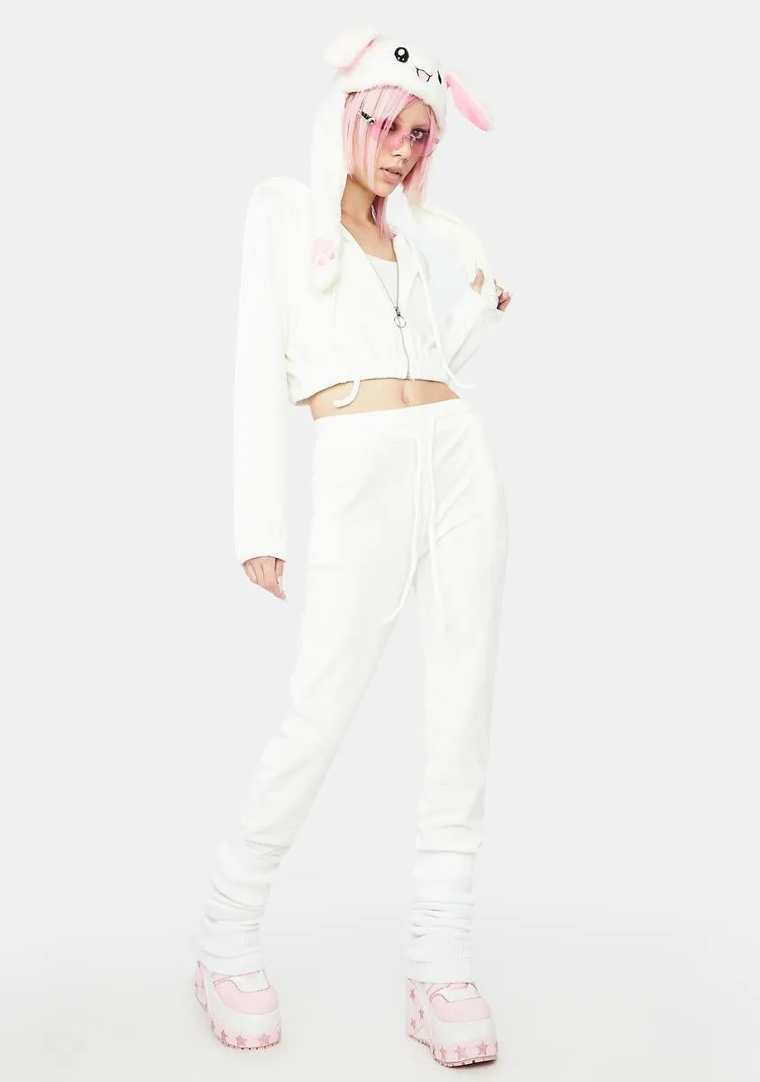 Ivory One More Time Velour Tracksuit