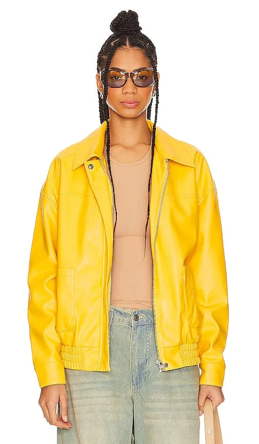 Jakke Brooklyn Baseball Bomber in Yellow