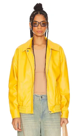 Jakke Brooklyn Baseball Bomber in Yellow