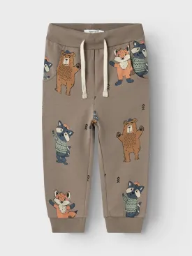 Kids Boy's Graphic Printed Joggers,Brown