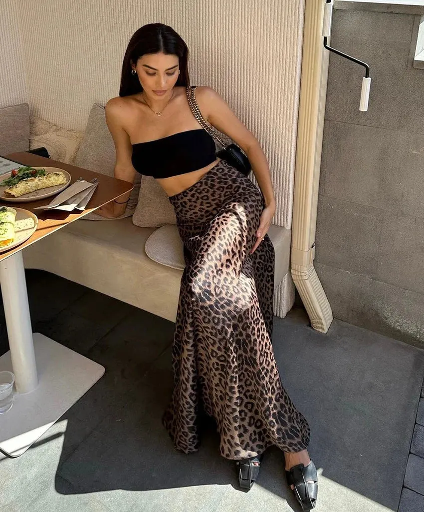 Leopard Print Chic High Waist Skirt