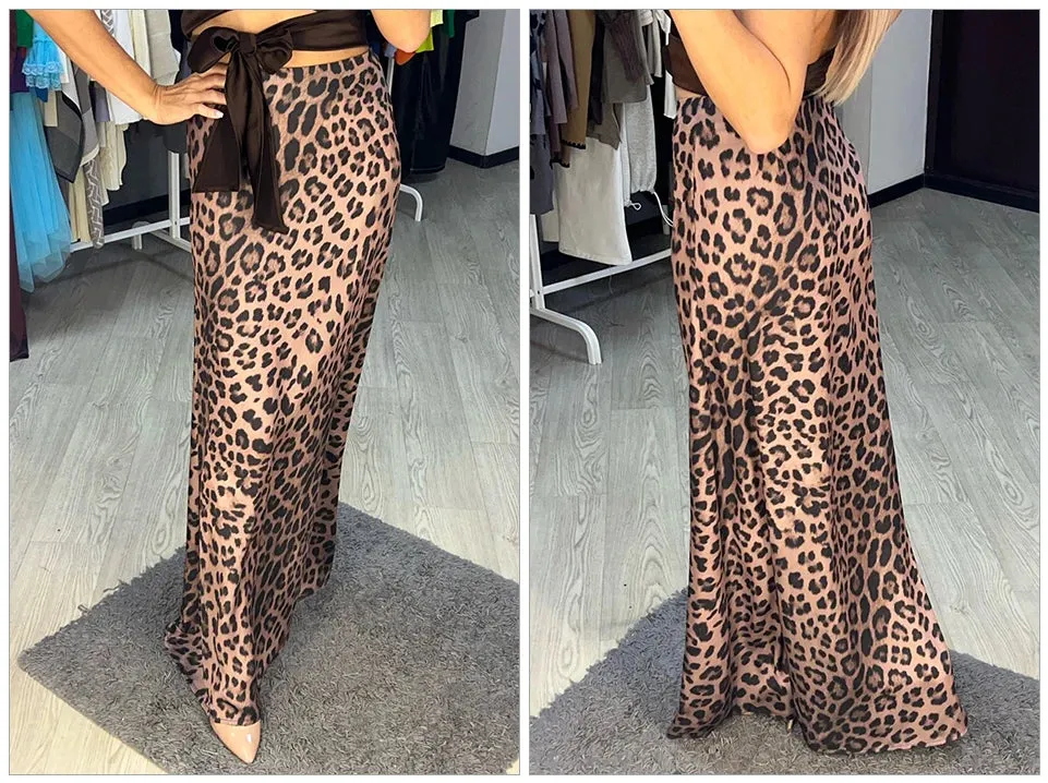 Leopard Print Chic High Waist Skirt