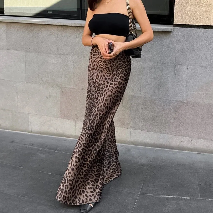 Leopard Print Chic High Waist Skirt