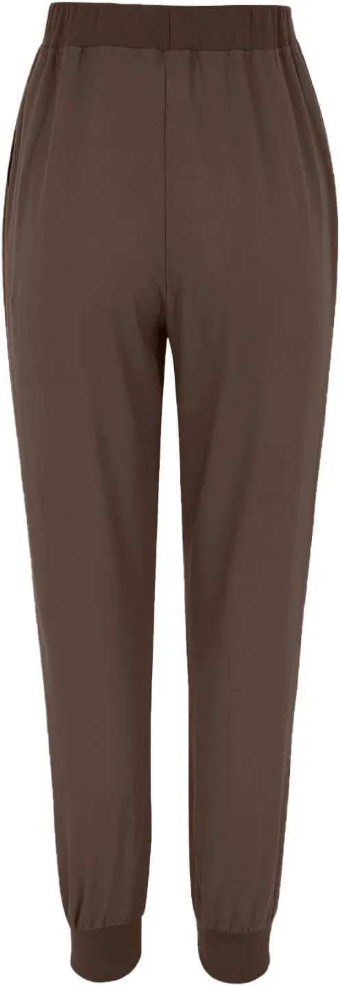 Linen Pants Women Summer Drawstring Elastic Waist Cotton Linen Tapered Leg Petite Pants Jogger Casual Palazzo Trousers