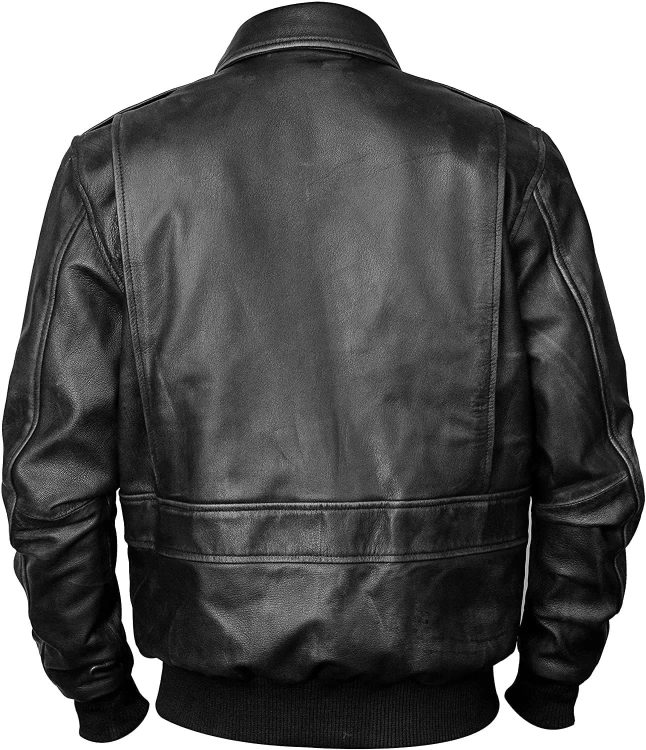 Mens A-2 Aviator Bomber Jacket  Vintage Brown Genuine Leather US Air Force WWII Pilot Cockpit Flight Jacket