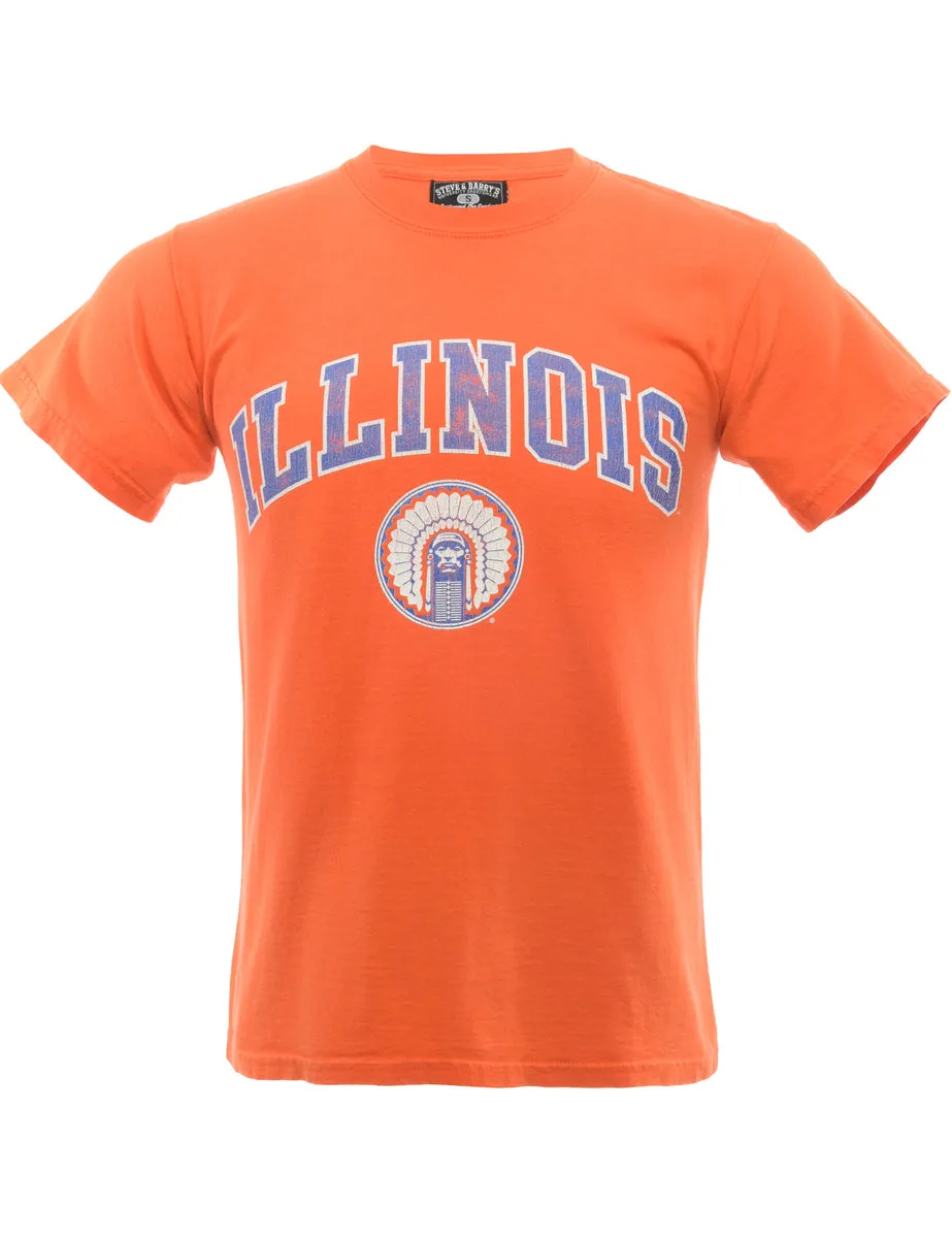Orange Illinois Printed T-shirt - S
