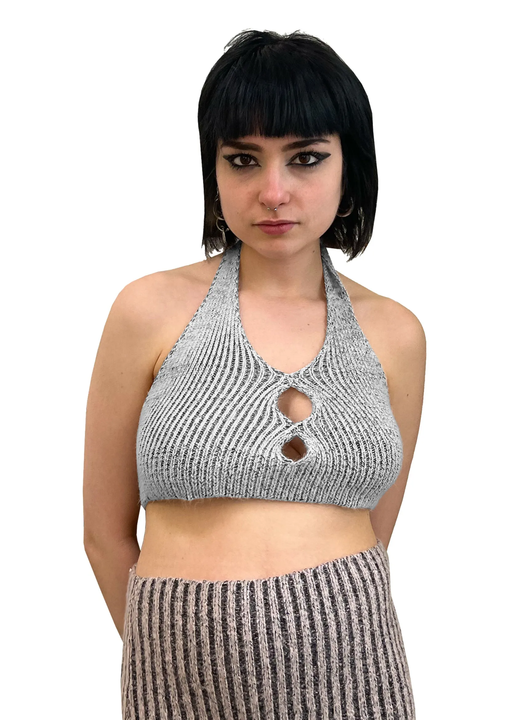 Peep hole halter - Grey
