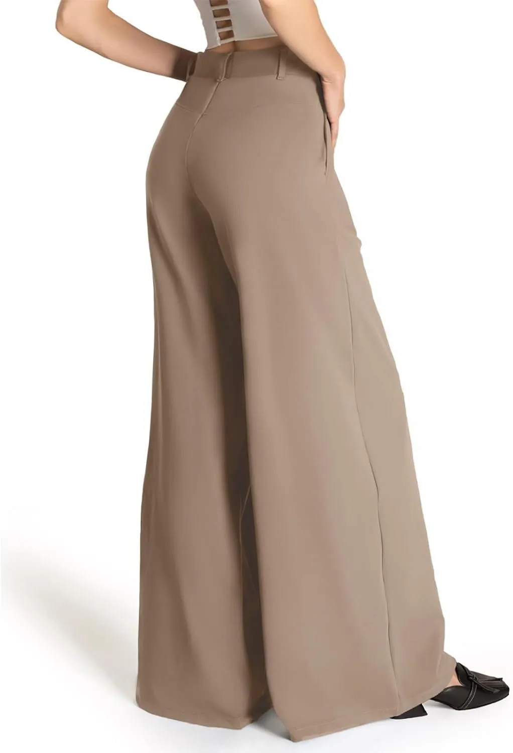 Plus Size Business Casual Pants for Women Wide Leg Dress Pants Palazzo Trousers for Office Work