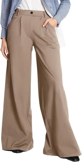 Plus Size Business Casual Pants for Women Wide Leg Dress Pants Palazzo Trousers for Office Work