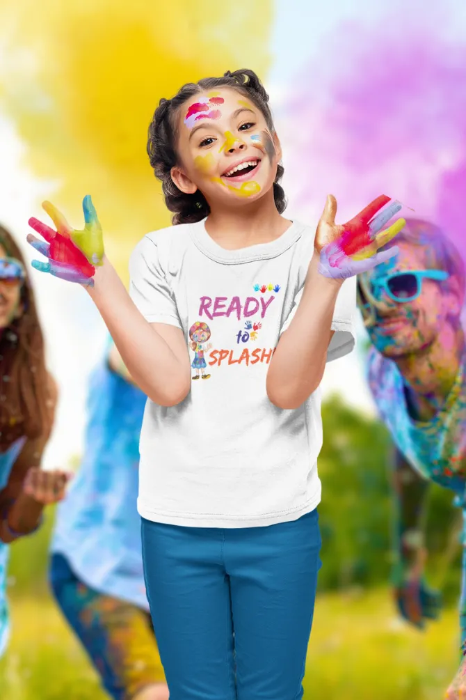 Ready To Splash! Holi T-Shirt For Girl