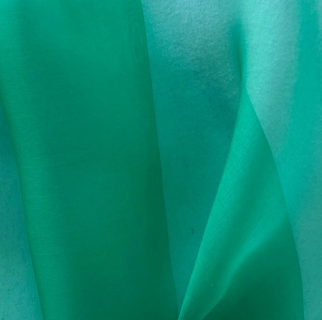 Semi-Sheer Sea Green Silk Organza (Made in Italy)