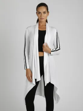 Sporty Drape Front Cardigan